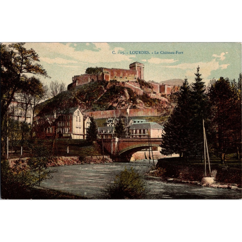 Vintage‎ Lourdes Le Château-Fort Scenic Postcard France